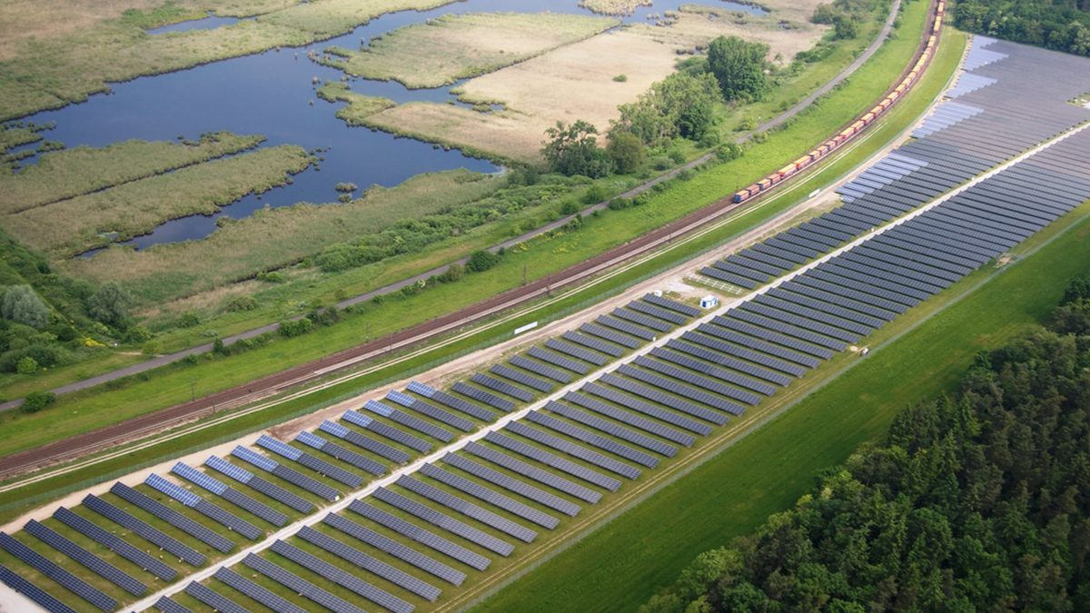 Illustrative photo of solar panels in a field used by Headwaters Wire